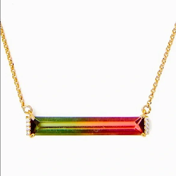 kate spade Jewelry Kate Spade Geo Gems Watermelon Bar Necklace